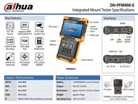 Dahua Intergrated Mount Tester 4.0" TFT SCREEN, RES: 800x480, H.264/H.265, HDCVI/AHD/TVI/CVBS, Support SD & HD Direct Switch, 1xUSB Mini-B, 2xRJ45 10M/100M/1G, 1x RS485, PSU:12V 2A, OSD Menu Display & PTZ Control, 193.0×115.0×37.1mm, 1.4kg [DHA PFM900-E]