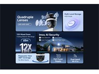IMOU Cruiser Pano Z Quadruple-Lens Outdoor P&T Camera 4MP+4MP @ 3.6mm LENS 30m IR, 5MP @ 2.8~12mm LENS, 12×MIXED Zoom, Dual Band WiFi 6 (2.4/5GHz), IMOU Sense, Human/Vehicle Detection, Built-In-Mic & SPKR, 1x100Mbs, Full Colour, ONVIF, PSU12V1.5A [IMOU IPC-S76DP-13M0N]