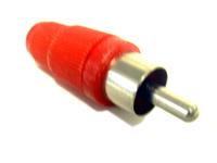 Inline RCA Plug • Red • Plastic without Sleeve [MR568 RED]