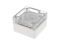 Polycarb Enclosure 65x65x40mm Grey Body Clear Lid IP66 [1554B2GYCL]