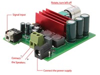 TPA3116D2 Low Frequency Subhoofer Amplifier 100W, 8-25VDC. Impedance 8 OHM [CMU TPA3116D2 100W AMPLIFIER]
