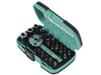 22PCS PALM RATCHET WRENCH AND SOCKET SET 1/4" [PRK SD-2319M]