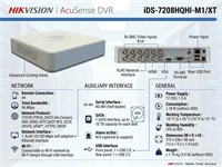 Hikvision 16CH Turbo Acusense DVR Mini 1u , Support H.265 Pro+/H.265 Pro/H.265, IP/HDTVI/AHD/CVI/CVBS/-1080P, 16xBNC, x1 HDMI, x1 RJ45, x1 SATA, x2 USB, Audio In/Out RCA, VGA, Up to 10TB Capacity per disk , 32Kbps ~6Mbps , 12VDC@1.9A 15W, 1kg [HKV IDS-7116HQHI-M1/S]