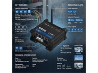 Teltonika Industrial RS232/RS485 4G Dual SIM Router WiFi 4 , Sim Slots:2 , USB2.0 , 4×RJ45 10/100Mbps , 4G LTE 2.4GHz , 128MB RAM/16MB Flash , Power I/P:9~30VDC , Antennas:2xSMA For LTE , 2xRP-SMA For WiFi , 1xSMA For GNSS , 110×50×100mm , IP30 [RUT956]