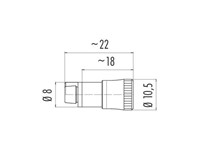 Circular Connector Sub Mini Cable Female Straight 5 Pole Snap-in Gold Contact 5MM Cable Entry 3A/60VDC IP40 [09-9790-71-05]