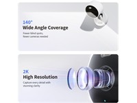 Aqara Indoor/Outdoor WiFi 2.4GHz Security Camera 2K, Res:2304×1296 (3MP), AI Detection, 140° FOV & Wide-Angle f/1.8 Lens, Spotlight, 2-Way Audio, Color/IR Night Vision, PWR:5V1A, Storage:Micro SD Card Slot Max 512GB, Bluetooth, IP65 [AQARA CAMERA G100 SELECT]