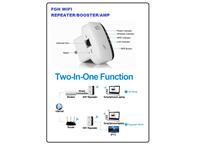 WIRELESS-N WIFI REPEATER/ SIGNAL BOOSTER AMPLIFIER 300M LINE OF SITE. PLUG-IN [FGH WIFI REPEATER/BOOSTER/AMP]