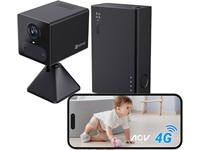 EZVIZ Smart Home Indoor Battery Camera & Power Partner Kit 4G, 3MP 4mm LENS, 8M IR, 1/2.8” CMOS, 3D DNR, H.265/H.264, Magnetic Base, AI Powered Human Shape Detection, Two-Way Talk, Supports Micro SD up to 512GB, Type-C, Black [EZVIZ CS-CB2/PB-R105-BK]