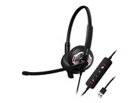 WINX CALL Pro AI Noise Cancelling Mic Headset USB, Uni-Directional ECM, Microphone Sensitivity: -44.0±1dB re.1 V/Pa, Speaker Sensitivity:101±1dB SPL@1kHz, Speaker Impedance:32Ω@1.0kHz, Max:10mW, Compatibility:Windows, Mac, Linux, Cable Length:180cm [WINX-HS108]