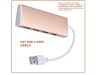 USB2.0  4 PORT HUB , LOW PROFILE  ALLUMINIUM ALLOY SHELL , 480Mbps ,DC 5V POWER INPUT , SIZE :103X35X12MM, DRIVER SUPPORT WIN 2K/XP/VISTA/WIN 7 ,LINUX ,MAC OS10.0 + [CST HUB 4 PORT USB2,0]