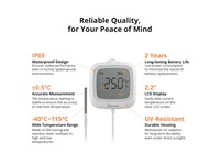 A Robust IP65 ZIGBEE LCD Smart Thermometer with A 2.2″ LCD and 1.5m Probe for Precise Liquid or Enclosed-space Readings [SONOFF SNZB-02LD THERMOMETER]