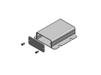 Extruded Aluminium Enclosure with Integrated Flange Black Anodized 80x54x23mm - Aluminium End Plates [1455CF801BK]