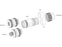Circular Connector M12-L Cable Male Straight 5 Pole(4+FE) Screw Lock 13mm Cable Entry Unshielded IP67, UL M12X1.0 [99-0639-29-05]