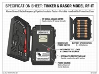 Above Ground Radio Frequency Pipeline Insulator Tester - Portable Handheld in Protective Case. Battery Powered 6 x AA Batteries [TINKER RF-IT]