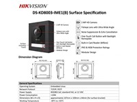 Hikvision Modular Door Station Pro Main Unit, 2MP HD Camera, Built-in Microphone & Speaker, 1xRJ45 10/100, PSU12 VDC 500mA, IEEE 802.3af, PoE, TCP/IP, RTSP, LINUX, ROM:32MB - RAM:256MB, 2000 Users, Card Capacity:6000, 98x100x42mm, IP65 [HKV DS-KD8003-IME1(B) SURFACE]