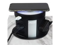 VETI Wireless Charging Pop UP Power Tower 3680W, 4xV-Slim RSA Sockets, 2xRSA Sockets, 2xUSB A-Type Outlet, 2xUSB C-Type Outlet, Wireless Charging:5W, USB Charger Max6.2A, USB Wattage:31W, 1.5m Power Cable, Cut Out:121mm Max Depth 180mm, IP20 [VETI VDMG2]