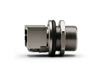 RJ45 CAT6 Panel Female Waterproof Receptacle Nickel Plated Zinc Alloy, Feed Thru RJ45 [XY-MCPJ08G06-SCJ8001]