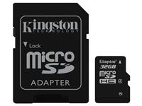KINGSTON MICRO SD CARD 32GB KINGSTON , INCLUDING SD ADAPTOR  HC1  CLASS 10 [MICRO SD CARD 32GB+ADPT KINGS#TT]