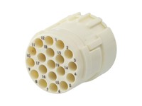 Circular Connector M23 Signle. Female Crimp Insert CW- 19 Pole (PE on Pos 12) for 16x1mm/3x1,5mm Contacts - 8/10A @ 320VAC Max. [7003919112]