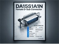 Socket 15P 90DEG With bracket Machcont [DA15S1A1N]