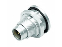 Circular Connector M9 Panel Flange Male 4 Pole Front Mount Solder Terminal IP67 [09-0411-80-04]