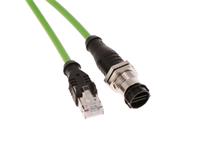 Circular Connector M12 D COD Female 4P Screw Lock M16 X 1,5 Rear Panel Entry Front Mount - RJ45 Male Connector with 500mm Shield Profinet Cable IP67 [142M1D25005]