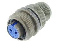 Circular Connector MIL-DTL-5015 Style Screw Lock Square. Flange Panel Receptacle with Rear Thread 2 Pole #16 Contacts. Female Solder. 13A 500VAC/700VDC (MS3100A10SL-4S)(97-3100A-10SL-4S) [XY3100A-10SL-4S]
