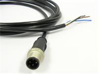 CORDSET M12 A COD MALE STR. 4 POLE - SINGLE END - 2M PVC CABLE IP67 (11804) [RST4-07/2M]