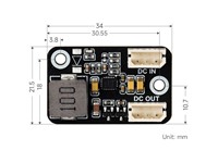 WAVESHARE DC/DC  BUCK ADAPTER (7.2 V) – 9–36 V INPUT TO STABLE 7.2 V OUTPUT AT UP TO 3 A; COMPACT 21.5 × 34 MM SIZE; 5264‑3P INTERFACE; IDEAL FOR POWERING SC SERIES SERIAL‑BUS SERVOS LIKE SC15/SC09. [WVS SERIAL BUS SERVO BUCK ADAPTE]