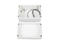 Plastic Waterproof ABS Enclosure, 305g, Rated IP65, Size : 160x110x90 mm, 3mm Body Thickness, Impact Strength Rating IK07, Box Body and Cover Fixed with 4X Stainless Screws, Silicone Rubber Seal, Internal Lug for Circuit Board or DIN Rail Track. [XY-ENC WPP24-01 MS]