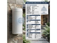 Hikvision Wireless Triple Signal Detector 868MHZ, Tri-X Wireless, Two-Way RF Wireless, Range:1.6km (Free Space), Detection Angle:90° @180° Adjustable, 10000lux, 24 GHz(24.15 to24.25 GHz), Anti-masking, Pet Immunity:40kg, Battery Type:CR123A×5 [HKV DS-PDTT15AM-LM-WE]