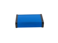 Extruded Aluminium Enclosure Blue Anodized 120 x 78 x 27mm Metal End Plates [1455J1201BU]