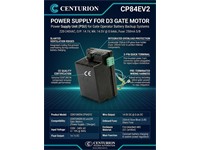 Centurion Power Supply for D3 Gate Motor 220-240VAC, O/P:14.1V, Wk:14.0V @ 0.6Adc, Fuse:250mA S/B [CEN CP84EV2]
