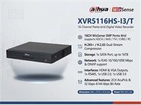 Dahua 16CH DVR WizSense Penta-Brid 5MP, HDCVI/AHD/TVI/CVBS, H.265+/H2.65, 1xSata Port - Max 16TB, ONVIF, HDMI/VGA, 1xRS485, 1xUSB2.0, 1xUSB3.0, 32kbps–6144kbps, 2CH AcuPick, 1xRJ45 10/100/1000Mbps, 260×237.8×47.6mm, PSU12V 2A [DHA XVR5116HS-I3/T]
