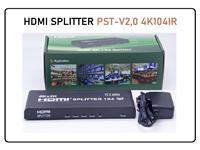4 PORT V2.0 60HZ  ULTRA HDMI  SPLITTER 4K WITH IR EXTENSION , METAL.  1 INPUT 4 OUTPUTS ,HIGH QUALITY ULTRA HDTV RESOLUTION ,SUPPORT 3D ,INCLUDES  POWER ADAPTER. [HDMI SPLITTER PST-V2,0 4K104IR]