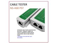 Network Cable Tester, Master RJ45/ RJ11/RJ12 + Remote. Visible LED Status, Continuity Check, Checks Open, Short Circuit and Crossed Pairs. (Requires 1X 9V Battery, Not Included) [CABLE TESTER NS-468 PST]