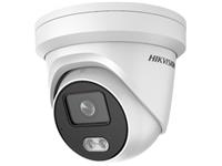 Hikvision ColorVu Dome Turret Network Camera 2MP 2.8mm Lens 30m IR 1/2.8" 3D DNR 1920×1080 @30fps Built-In-Mic & SD Card Slot H.265+, H.264+ 128GB IP66 [HKV DS-2CD2327G1-LU]