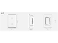 SONOFF 4X2 LUXURY BLACK GLASS PANEL TOUCH WALL LIGHT DOUBLE SWITCH. IT CAN ALSO BE CONTROLLED VIA 433MHZ RF OR WIFI THROUGH IOS/ANDROID APP- EWELINK. US VERSION [SONOFF T3 WIF+RF TOUCH US 2W BLK]