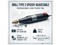 Drill for PCB - Type 2 Speedy Adjustable 18VDC 45W - with Speed Control [0650]
