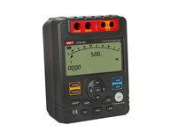 Insulation Resistance Tester 600V AC/DC RES Test Voltage 500/1000V/2500V/5000V, Auto Range Auto PWR OFF, Secondary Display, Low Batt Indication, Data Storage18, Comparison, DAR, PI, USB Interface, LCD Backlight, Analogue Bar GRAPH30, Overload Indication, [UNI-T UT513A]