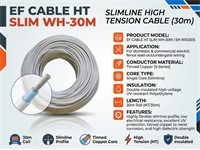 Cable HT Tinned Copper S-series - HT Cable - White - Slimline - (NT/30m) {EH-WS030S} [EF CABLE HT SLIM WH-30M]