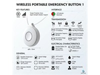 Hikvision Wireless Portable Emergency Button 868MHz, Tri-X Wireless, Two-Way RF Wireless, Battery Type:CR2035x1, IP66 [HKV DS-PDEBP1-EG2-WE]
