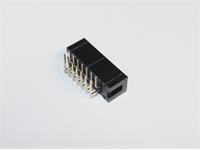 2.54mm Pin Box Header PCB Connector • 14 way in Double Rows • Right Angled Pins • Gold Plated [717140]