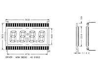 4 Digit Numeric LCD Panels • 7-Seg • 50.8 x 30.5mm [SP505PR MOD]