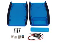 ABS Enclosure with Battery Door 147x89x24mm Soft Side Translucent Blue [1553DTBUBKBAT]