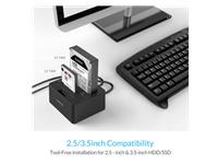 DOCKING STATION 2BAY USB3.0 SATA I,II,III COMPATIBLE WITH 2.5" & 3.5" HDD/SSD BLACK [ORICO 6629US3-C-V1-SA-BK]