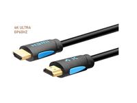 HDMI Male- HDMI Male Cable 1,5M, 4K Ultra, Gold Plated, 30AWG High Speed Cable, 18GBPS, 60HZ, with 3D Video, Ethernet, ARC and HDR Support, Highest Refresh Rates up to 240Hz and 48Bit Deep Colour. [HDMI-HDMI 1,5M 4K ULTRA GP60HZ]