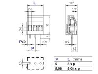 5mm Interlocking Rising Clamp Terminal Block • 2 way • 24A - 450 / 750V • Straight Pins • Green [MRT5P5-2VE]