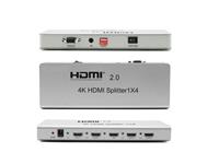 4 PORT V2.0 60HZ  ULTRA HDMI  SPLITTER 4K WITH IR EXTENSION + EDID MANAGEMENT + RS232 ,  METAL.  1 INPUT 4 OUTPUTS ,HIGH QUALITY ULTRA HDTV RESOLUTION ,SUPPORT 3D ,INCLUDES  POWER ADAPTER. [HDMI SPLITTER PST-V2,0 4K104EDID]