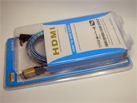 HDMI (MALE) 90DEG TO HDMI (MALE) 19PIN 2M FLAT COLOUR SHIELDED CABLE [HDMI-HDMI 2M FLAT #TT]